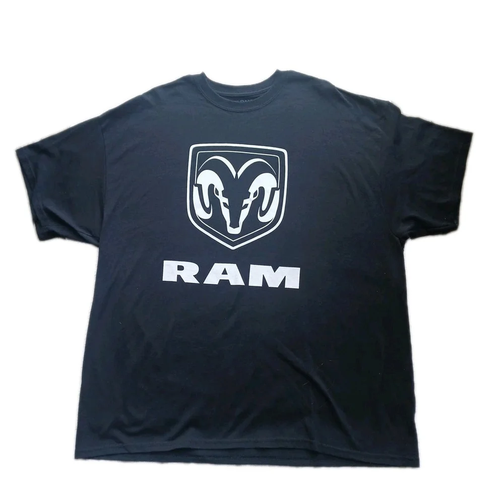 Gildan DryBlend Mens Black Dodge Ram Logo T-Shirt 2XL
